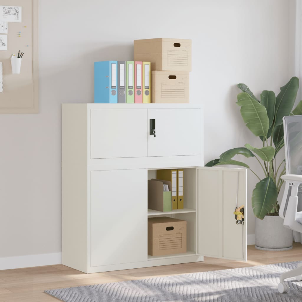 vidaXL Filing Cabinet White 90x40x110 cm Steel