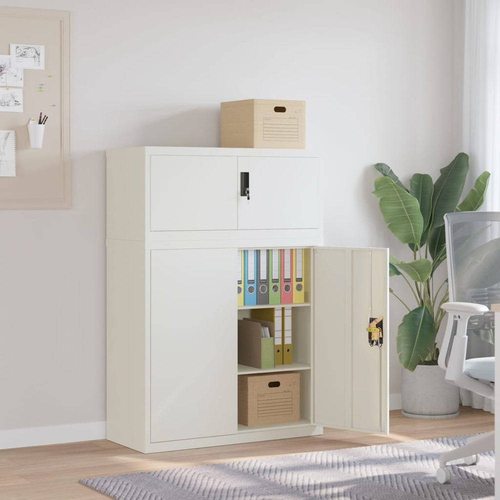 vidaXL Filing Cabinet White 90x40x130 cm Steel