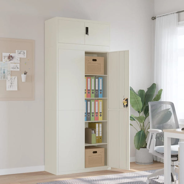 vidaXL Filing Cabinet White 90x40x220 cm Steel