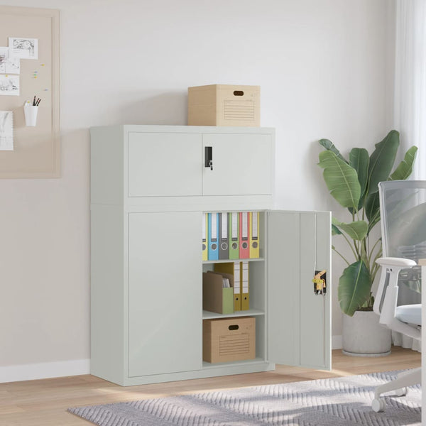 vidaXL Filing Cabinet Light Grey 90x40x130 cm Steel
