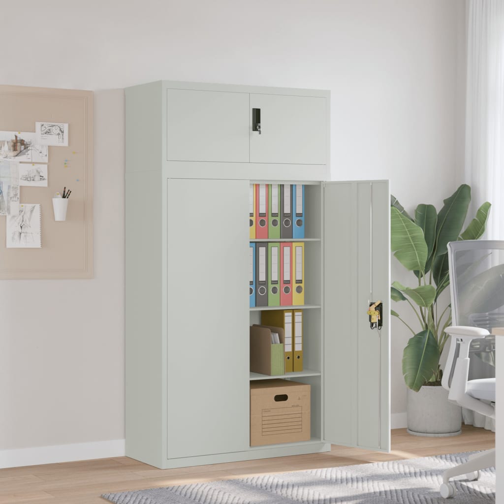 vidaXL Filing Cabinet Light Grey 90x40x180 cm Steel
