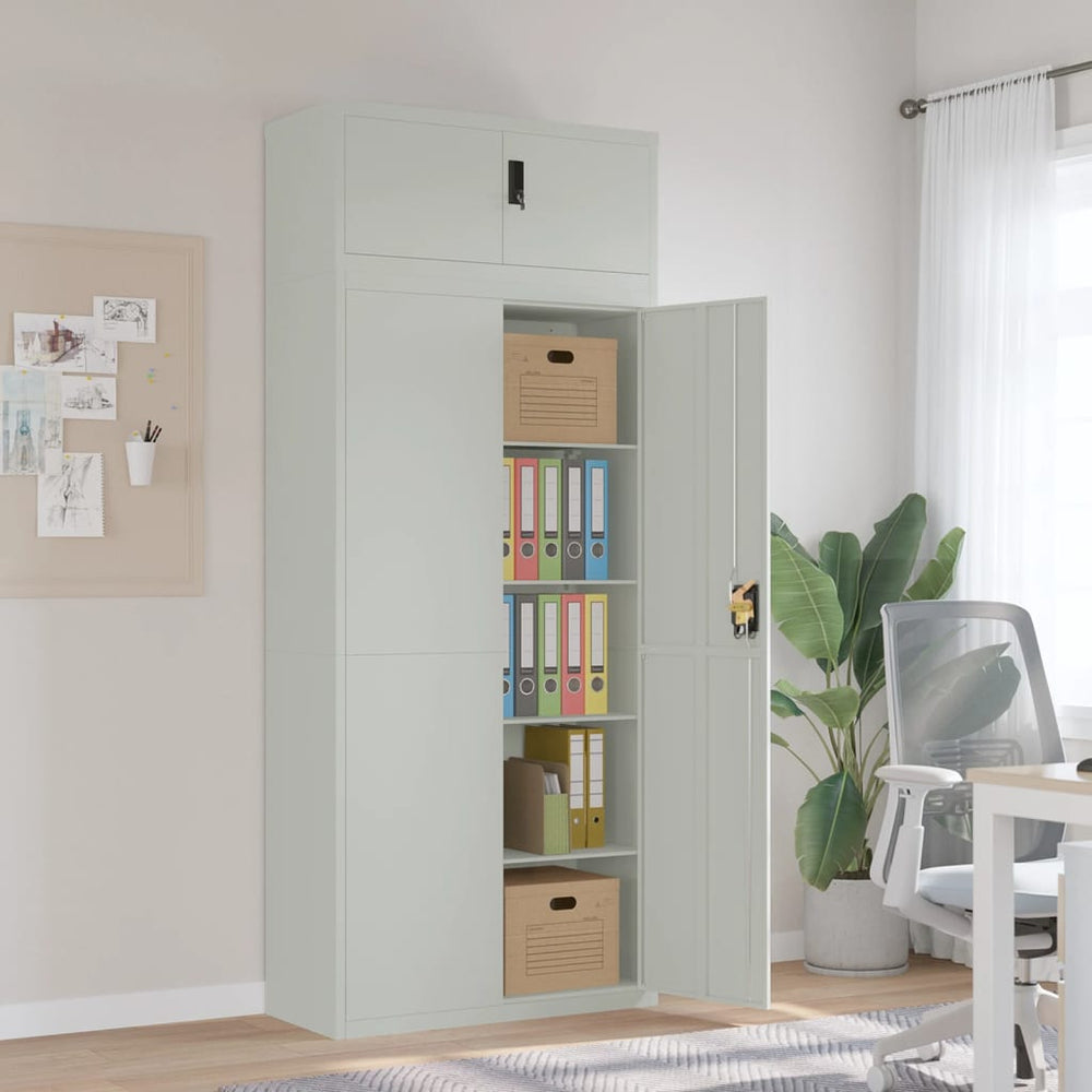 vidaXL Filing Cabinet Light Gray 90x40x220 cm Steel