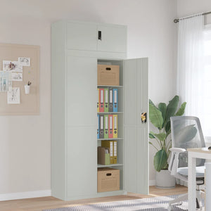 vidaXL Filing Cabinet Light Gray 90x40x220 cm Steel
