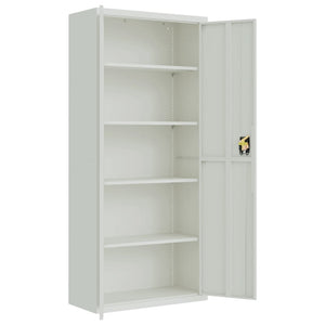 vidaXL Filing Cabinet Light Grey 90x40x240 cm Steel