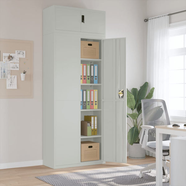 vidaXL Filing Cabinet Light Grey 90x40x240 cm Steel