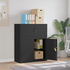 vidaXL Filing Cabinet Black 90x40x110 cm Steel