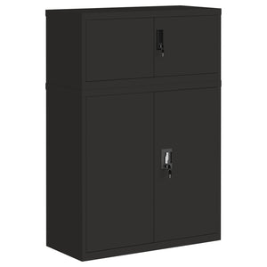 vidaXL Filing Cabinet Black 90x40x130 cm Steel