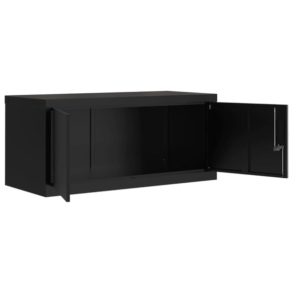 vidaXL Filing Cabinet Black 90x40x130 cm Steel