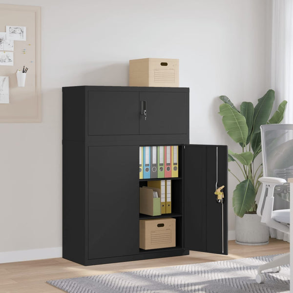 vidaXL Filing Cabinet Black 90x40x130 cm Steel