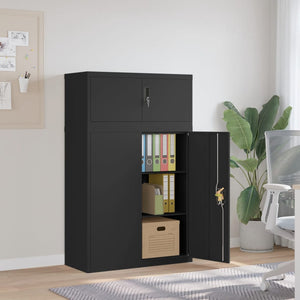 vidaXL Filing Cabinet Black 90x40x145 cm Steel