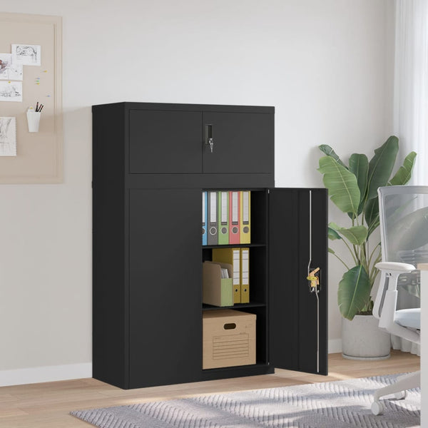 vidaXL Filing Cabinet Black 90x40x145 cm Steel