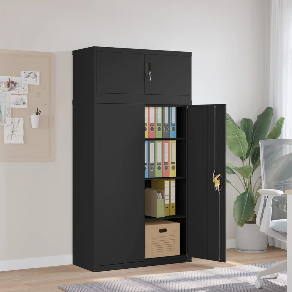 vidaXL Filing Cabinet Black 90x40x180 cm Steel