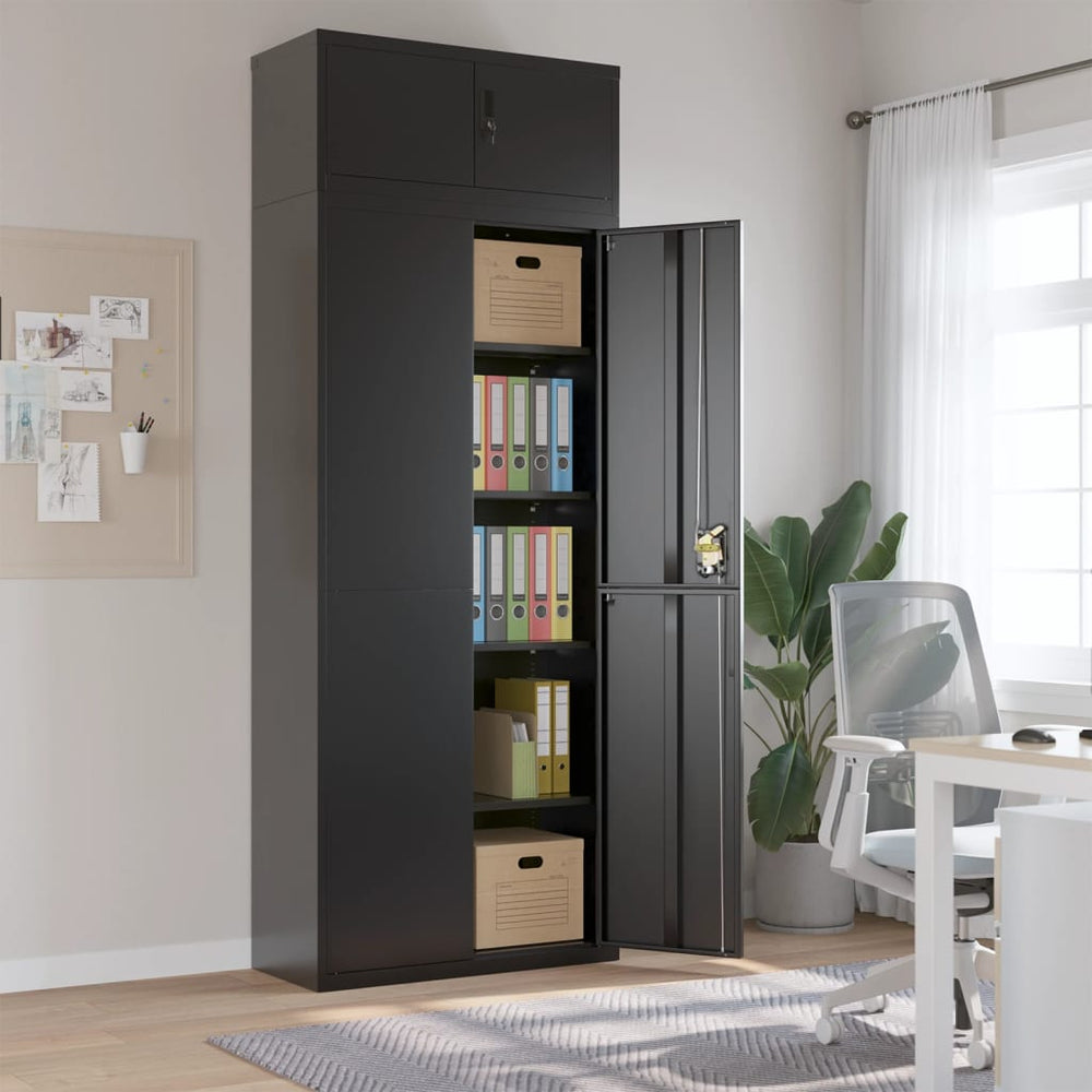 vidaXL Filing Cabinet Black 90x40x240 cm Steel