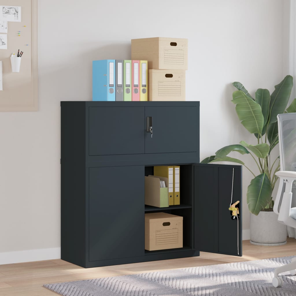 vidaXL Filing Cabinet Anthracite 90x40x110 cm Steel
