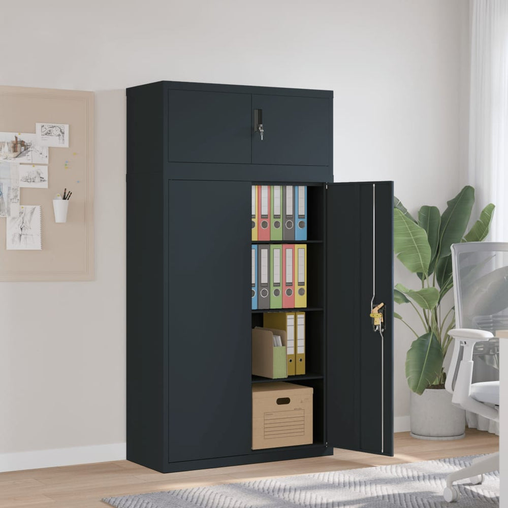 vidaXL Filing Cabinet Anthracite 90x40x180 cm Steel