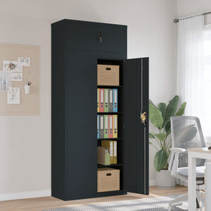 vidaXL Filing Cabinet Anthracite 90x40x220 cm Steel