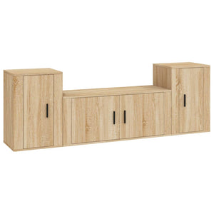 vidaXL 3-Piece TV Cabinet Set Sonoma Oak Engineered Wood