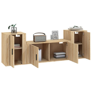 vidaXL 3-Piece TV Cabinet Set Sonoma Oak Engineered Wood