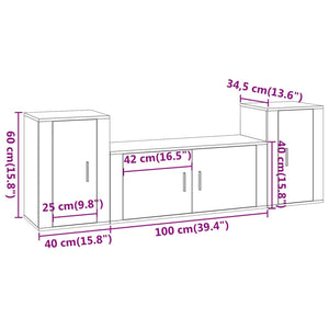vidaXL 3-Piece TV Cabinet Set Sonoma Oak Engineered Wood