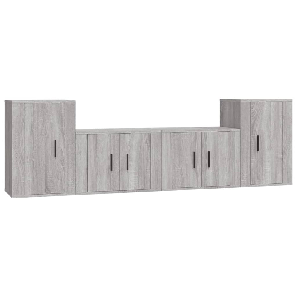 vidaXL 4-Piece TV Cabinet Set Grey Sonoma Engineered Wood