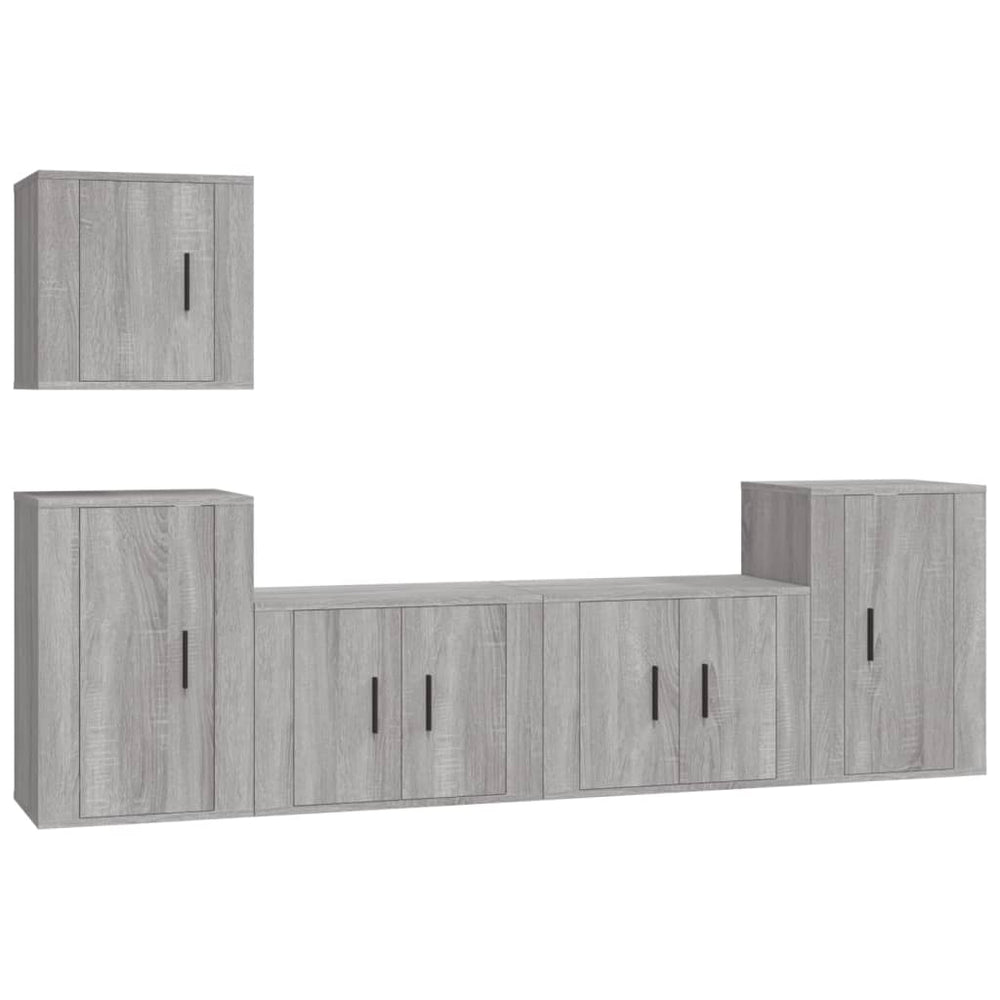 vidaXL 5-Piece TV Cabinet Set Grey Sonoma Engineered Wood