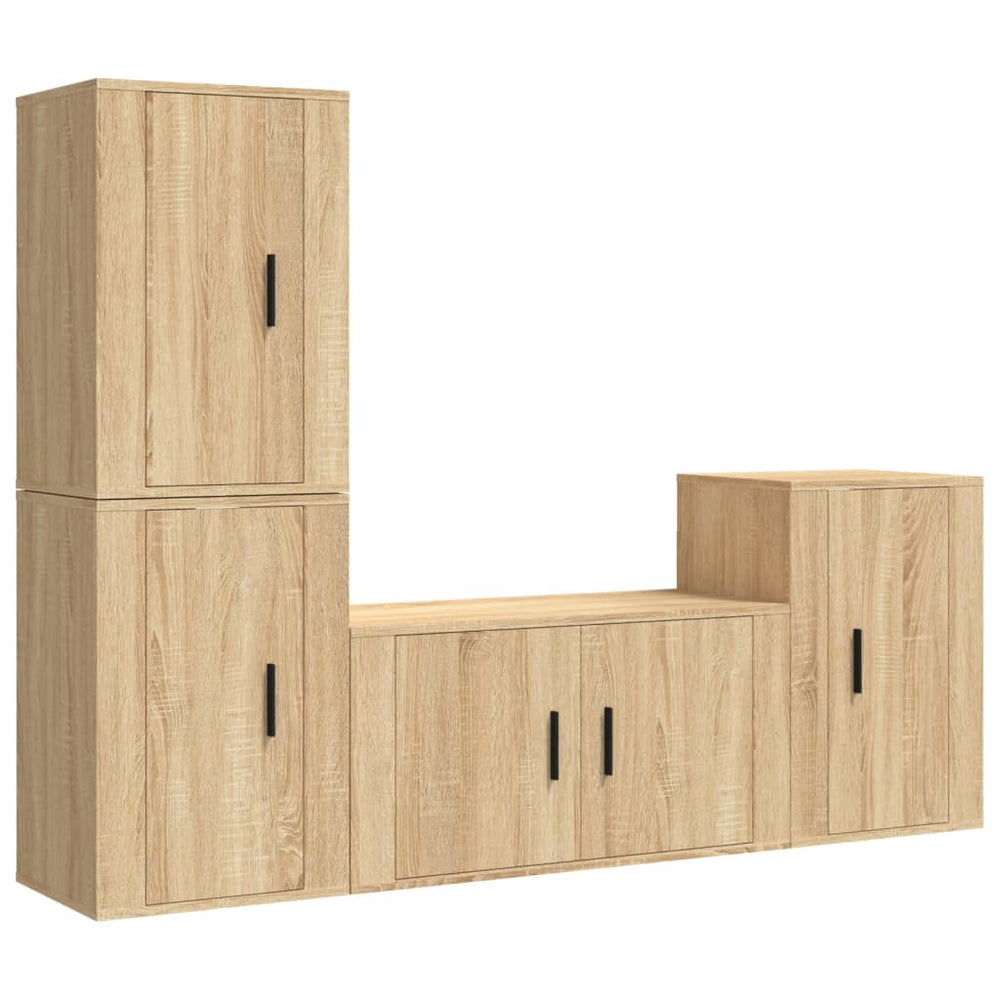 vidaXL 4-Piece TV Cabinet Set Sonoma Oak Engineered Wood