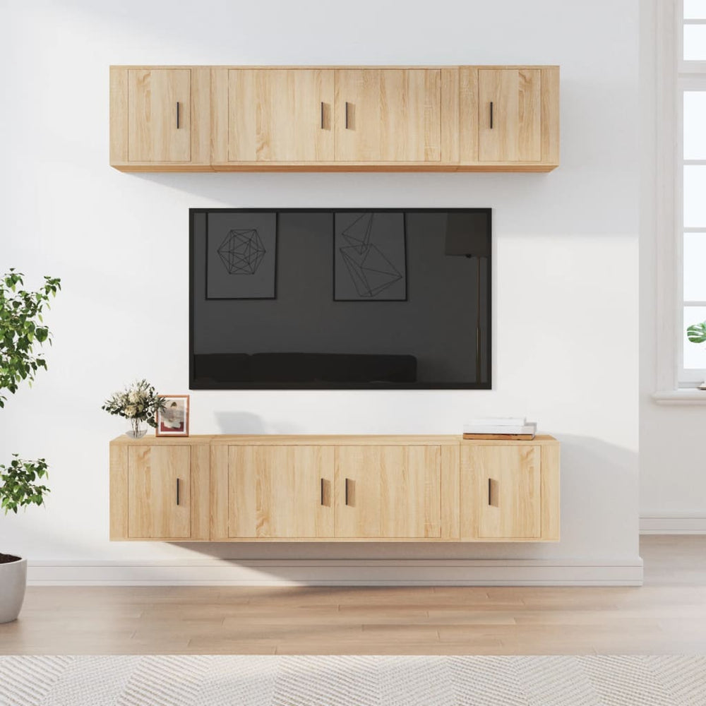 vidaXL 6-Piece TV Cabinet Set Sonoma Oak Engineered Wood