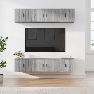 vidaXL 6-Piece TV Cabinet Set Sonoma Grey Engineered Wood