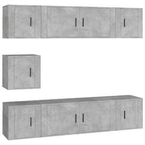 vidaXL 7-Piece TV Cabinet Set Concrete Grey Engineered Wood