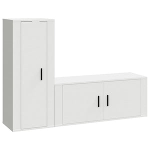vidaXL 2-Piece TV Cabinet Set White Engineered Wood