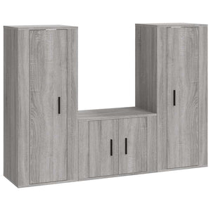 vidaXL 3-Piece TV Cabinet Set Grey Sonoma Engineered Wood