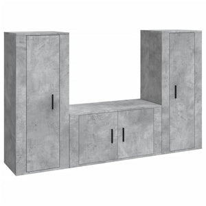 vidaXL 3-Piece TV Cabinet Set Concrete Grey Engineered Wood