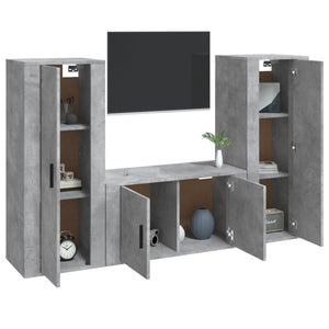 vidaXL 3-Piece TV Cabinet Set Concrete Grey Engineered Wood
