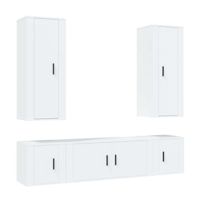 vidaXL 5-Piece TV Cabinet Set White Engineered Wood