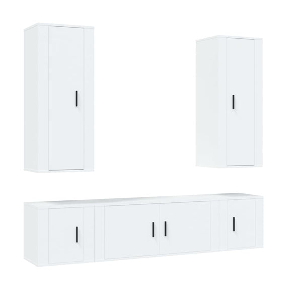 vidaXL 5-Piece TV Cabinet Set White Engineered Wood