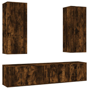 vidaXL 5-Piece TV Cabinet Set Smoked Oak Engineered Wood