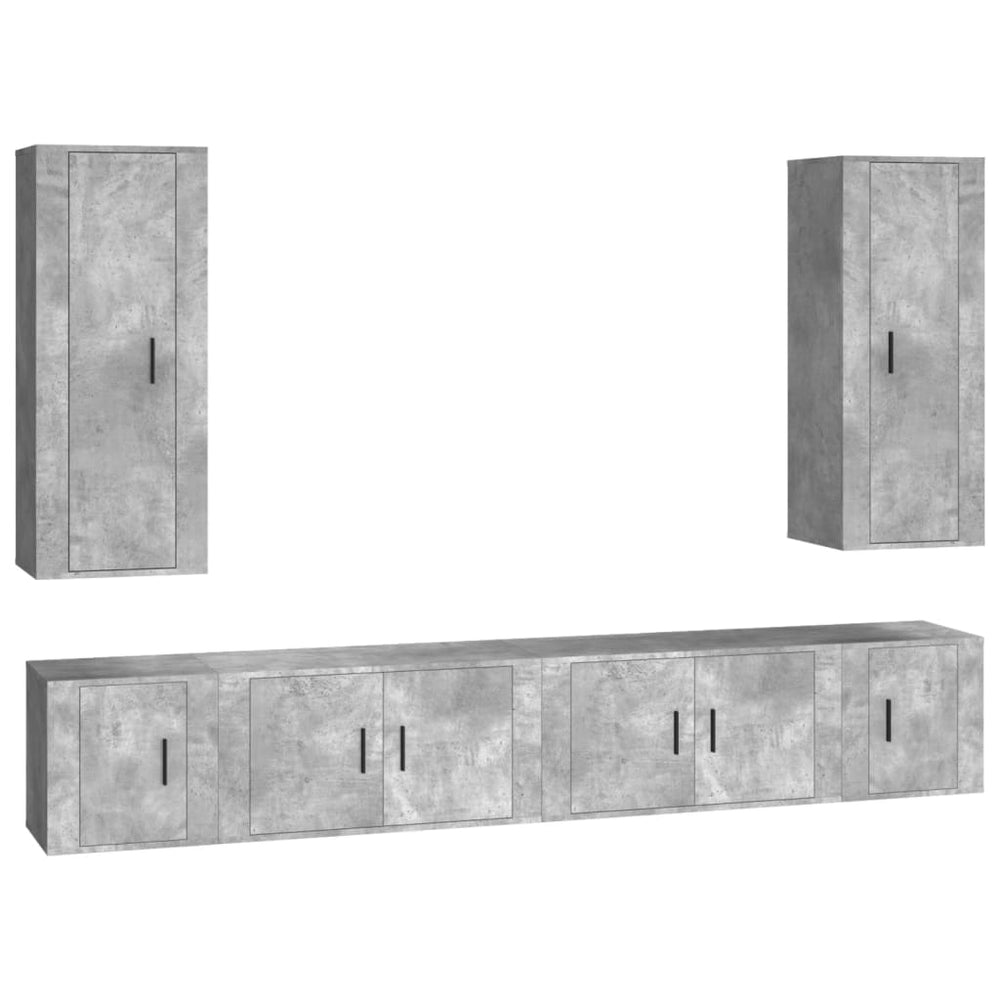 vidaXL 6-Piece TV Cabinet Set Concrete Grey Engineered Wood