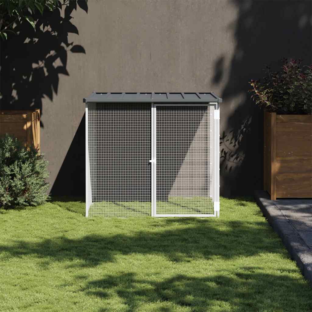 vidaXL Chicken Coop with Roof Anthracite 103x98x90 cm Galvanized Steel