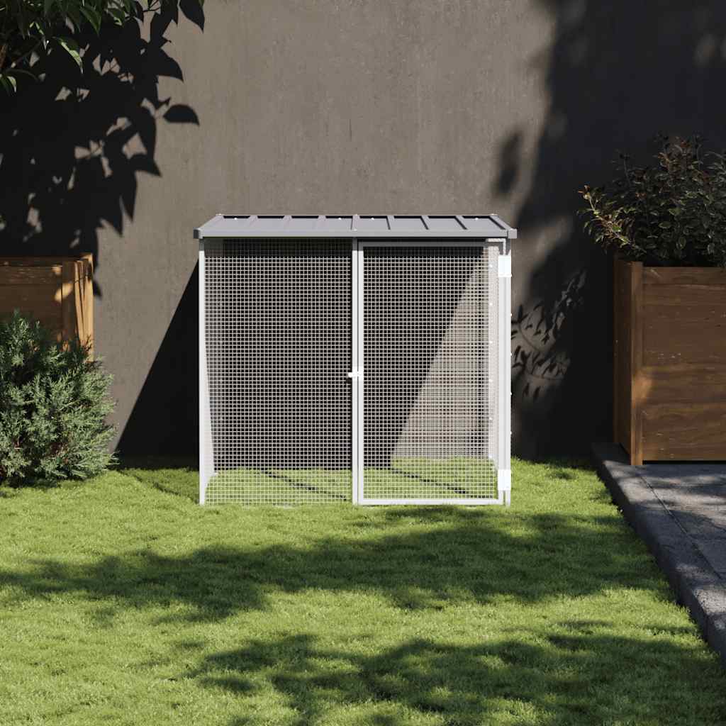 vidaXL Chicken Coop with Roof Light Grey 103x98x90 cm Galvanized Steel