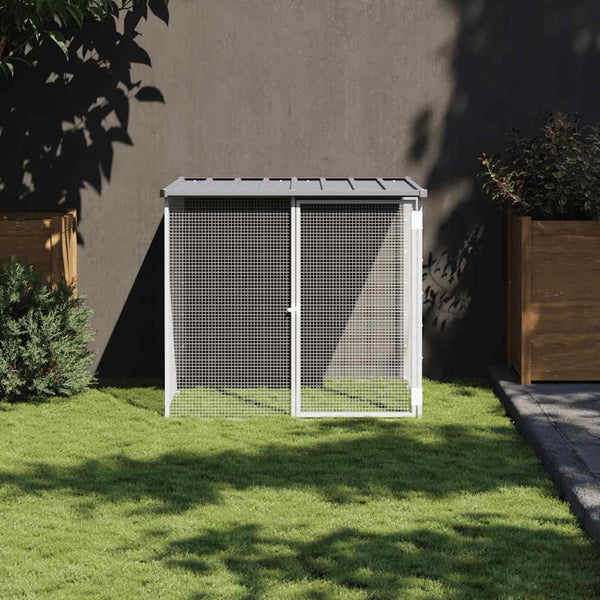 vidaXL Chicken Coop with Roof Light Grey 103x98x90 cm Galvanized Steel