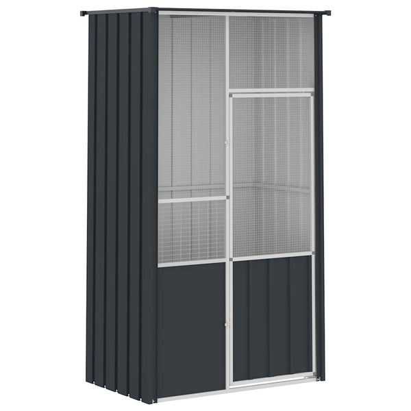 vidaXL Aviary Anthracite 115x78x200 cm Galvanized Steel