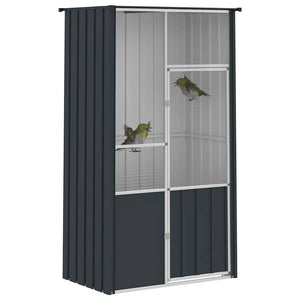 vidaXL Aviary Anthracite 115x78x200 cm Galvanized Steel