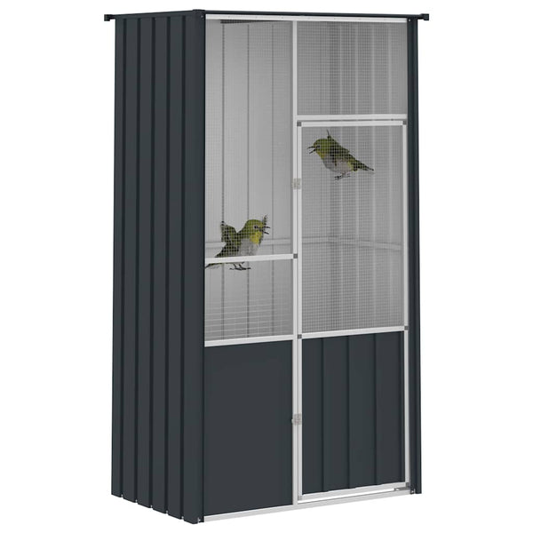 vidaXL Aviary Anthracite 115x78x200 cm Galvanized Steel