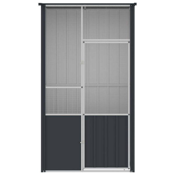 vidaXL Aviary Anthracite 115x78x200 cm Galvanized Steel