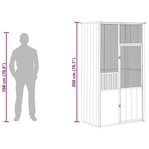 vidaXL Aviary Anthracite 115x78x200 cm Galvanized Steel
