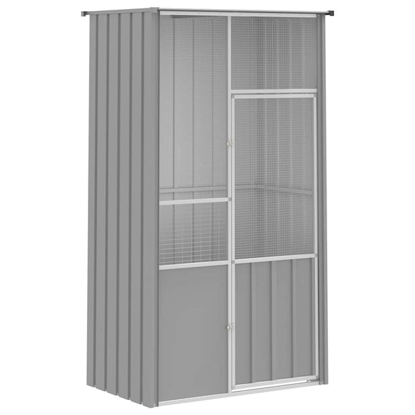 vidaXL Aviary Grey 115x78x200 cm Galvanized Steel