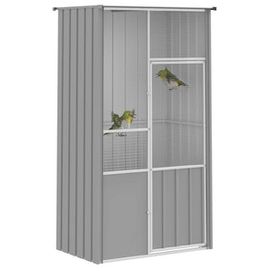 vidaXL Aviary Grey 115x78x200 cm Galvanized Steel