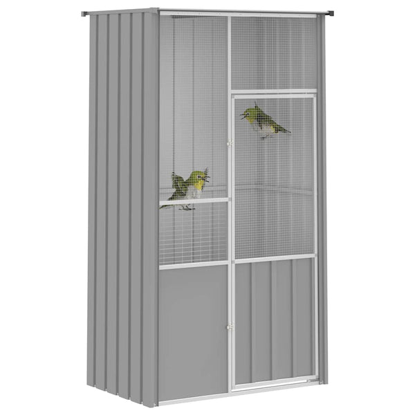 vidaXL Aviary Grey 115x78x200 cm Galvanized Steel