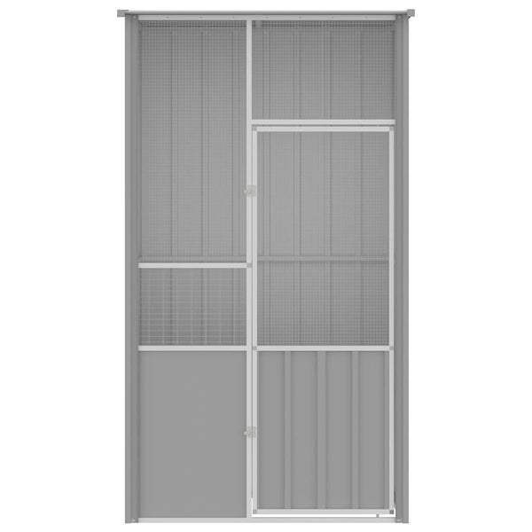 vidaXL Aviary Grey 115x78x200 cm Galvanized Steel
