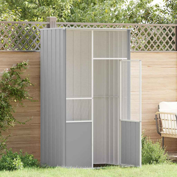 vidaXL Aviary Grey 115x78x200 cm Galvanized Steel